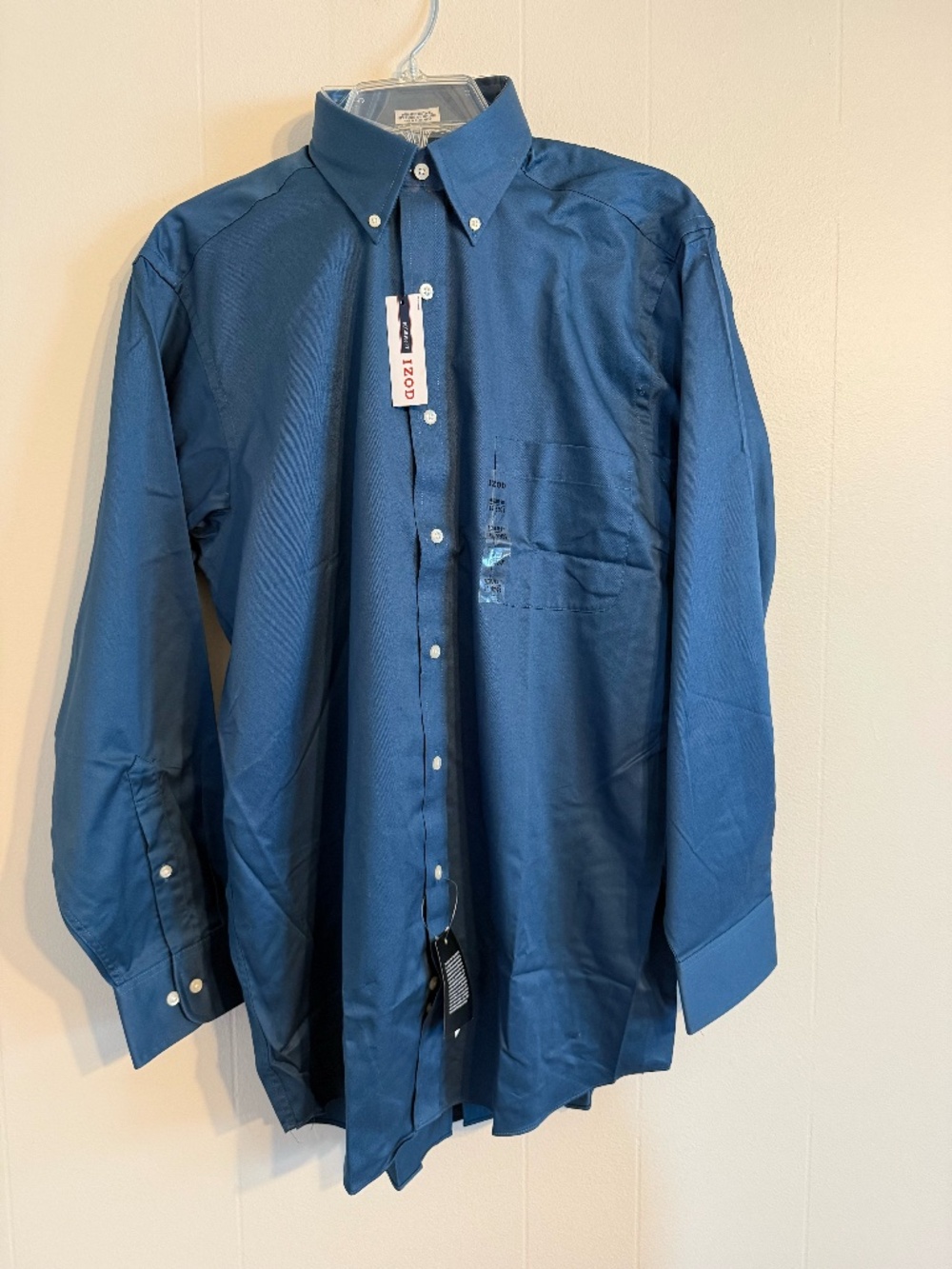 NWT Men's Izod Button Down Dress Shirt Wrinkle Free Twill 16 32/33 Regular Fit